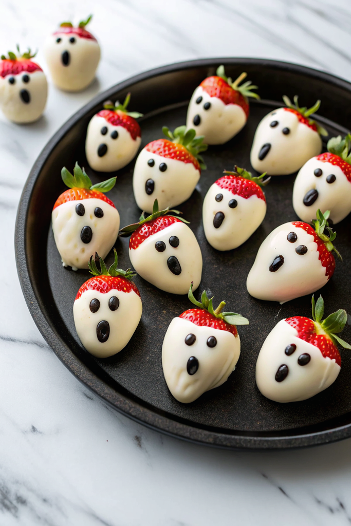 Easy Kid-Friendly Halloween Food Ideas | Strawberry Ghosts