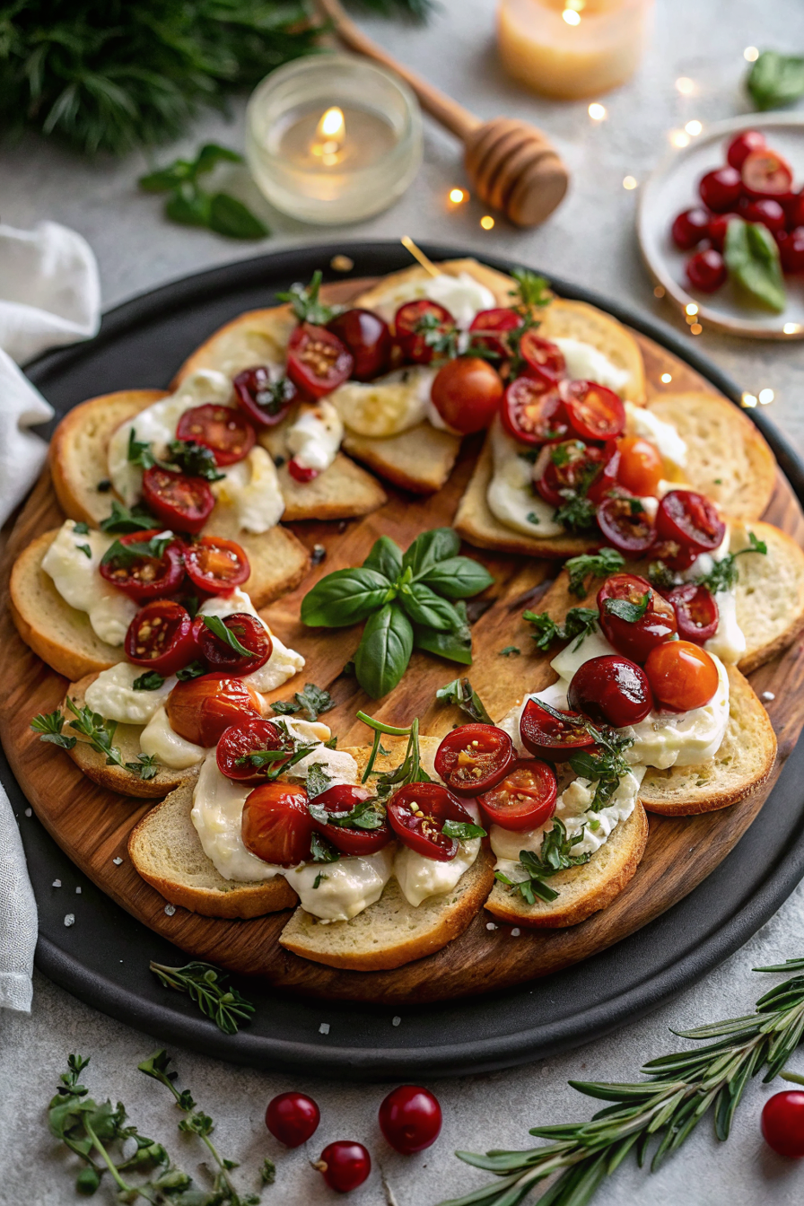 Roasted Pear Cranberry Brie Holiday Flatbread