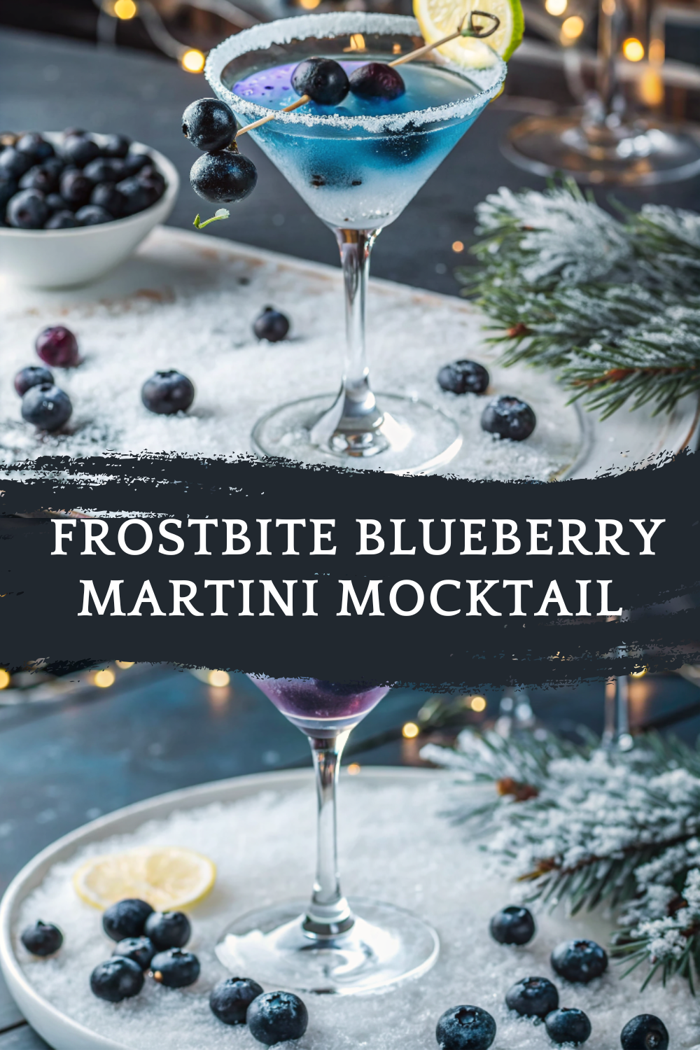 Frostbite Blueberry Martini Mocktail (Alcohol-Free & Stunning Blue Drink)