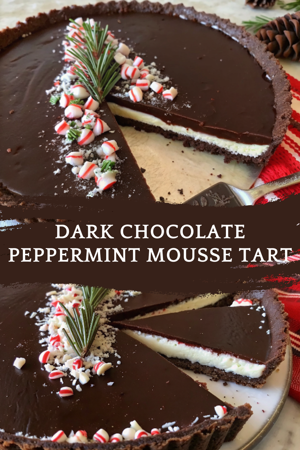 Dark Chocolate Peppermint Mousse Tart – Silky, Festive & Elegant
