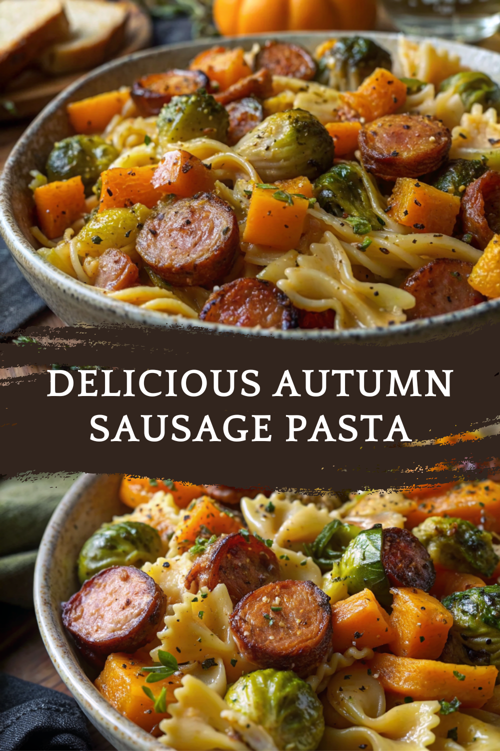 Delicious Autumn Sausage Pasta with Butternut Squash & Brussels Sprouts — Cozy, Easy & Full of Flavor