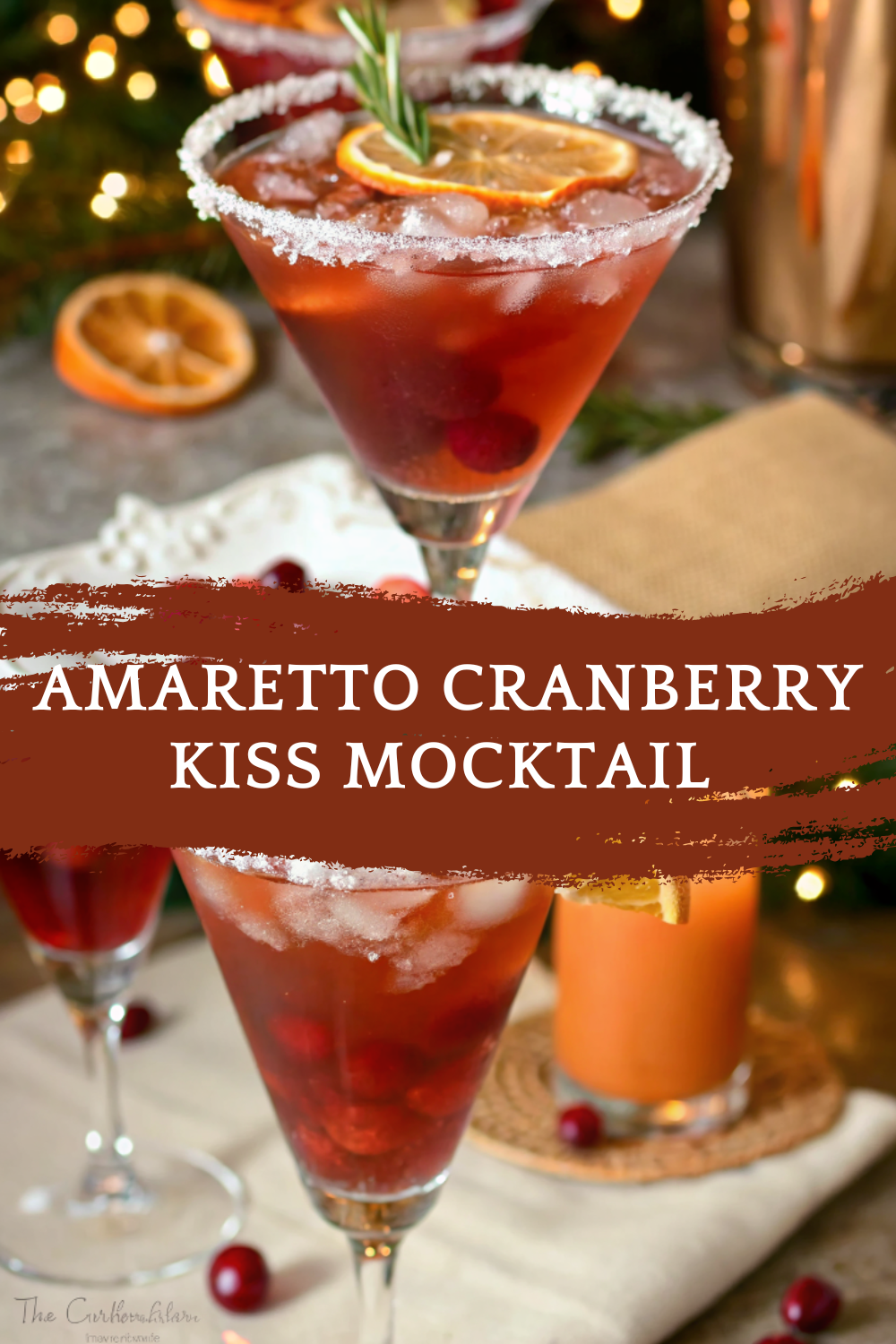 Amaretto Cranberry Kiss Mocktail — A Festive Non-Alcoholic Holiday Drink for Eight