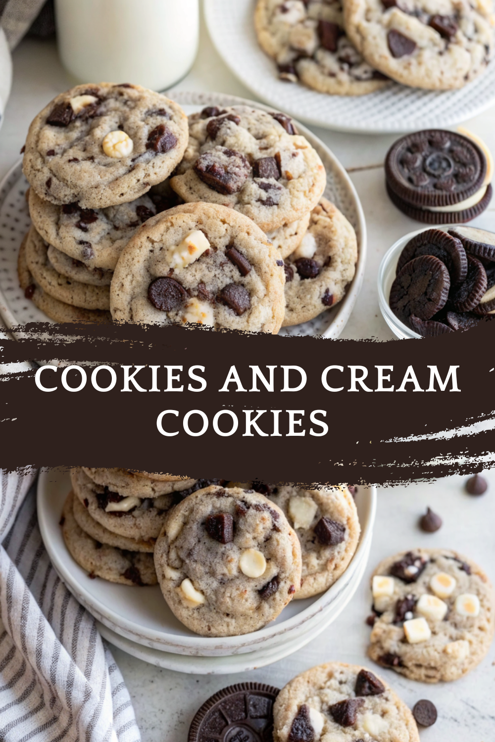 Cookies and Cream Cookies – Soft, Sweet & Loaded with Oreo Pieces