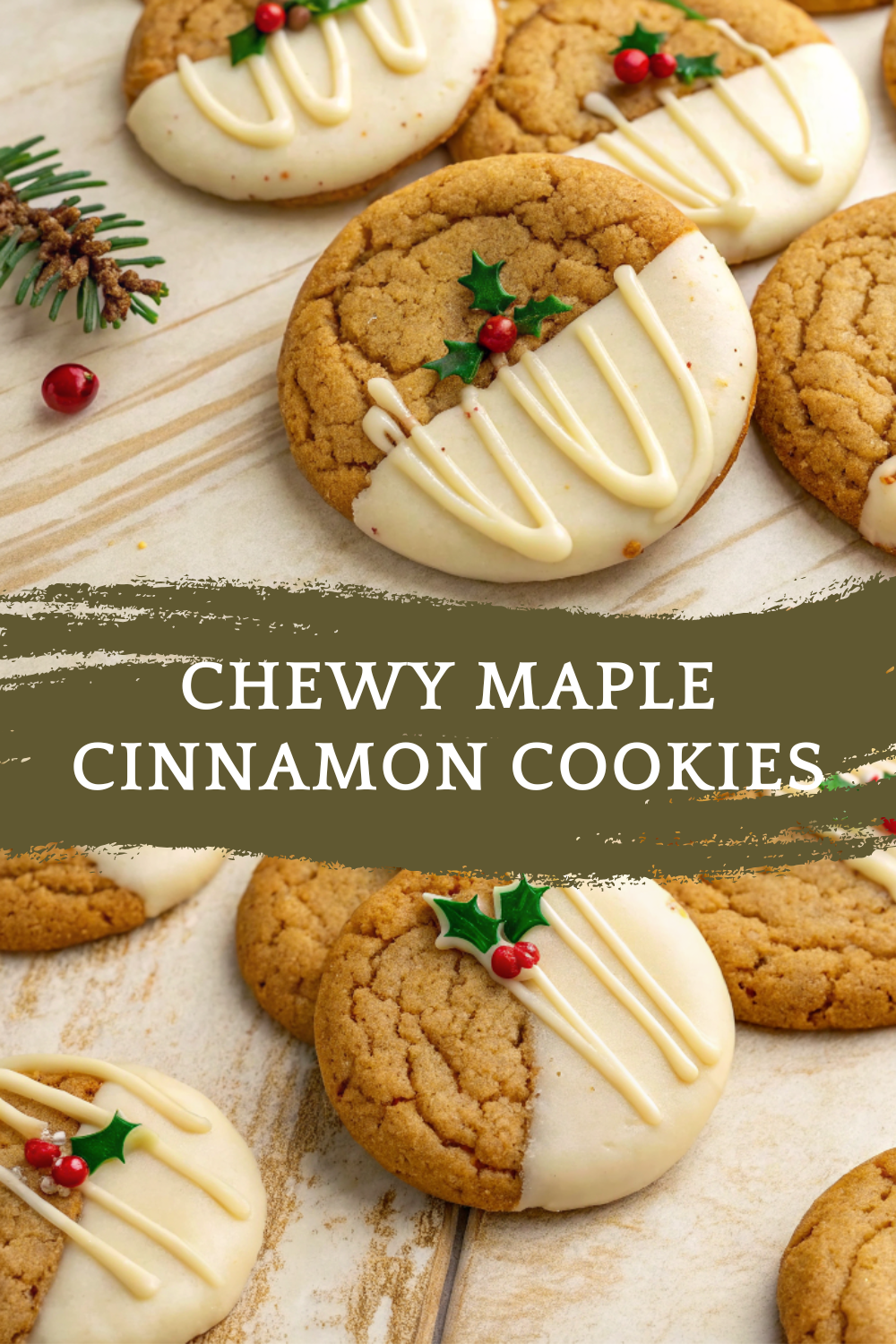 Chewy Maple Cinnamon Cookies – Soft, Festive & White Chocolate Dipped!