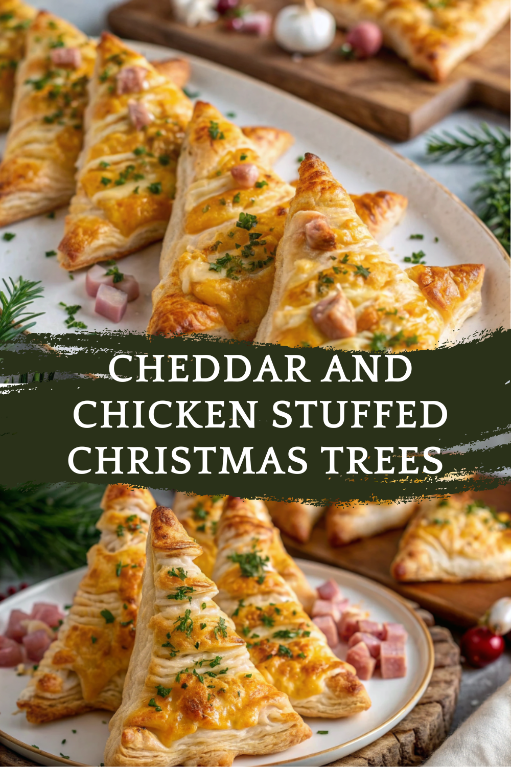 Cheddar and Chicken Stuffed Christmas Trees | Easy Holiday Appetizer