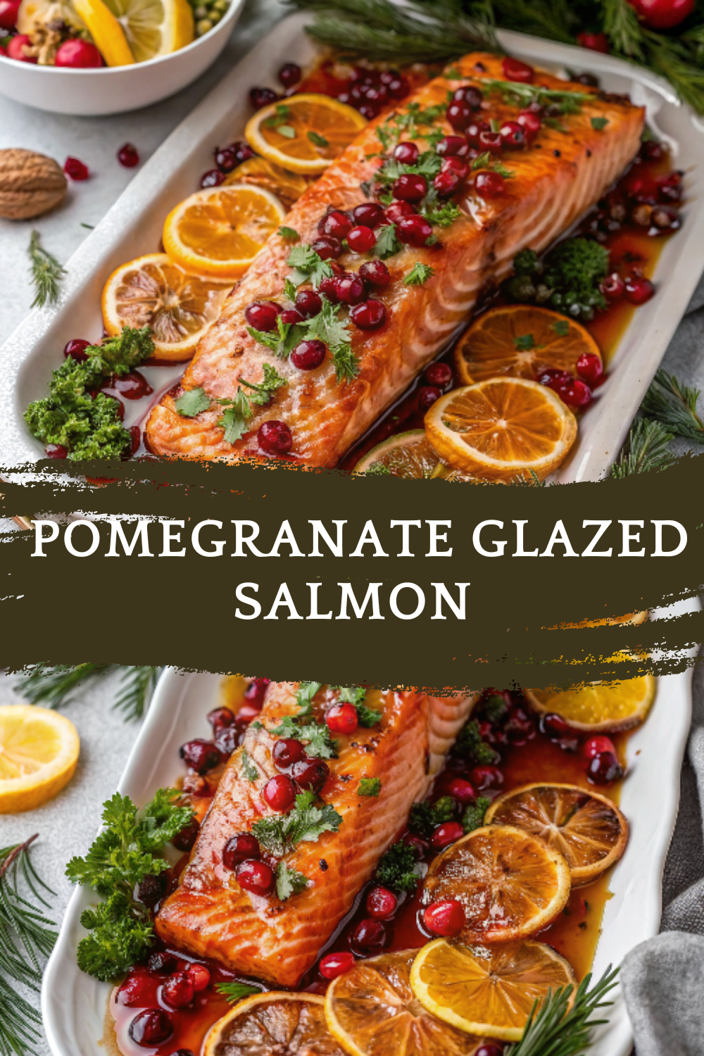 Festive Citrus Pomegranate Glazed Christmas Salmon