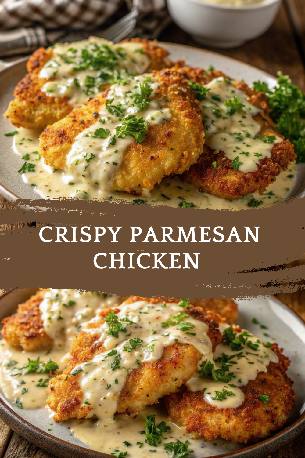 Crispy Parmesan Chicken with Garlic Cream Sauce – The Ultimate Comfort Dinner