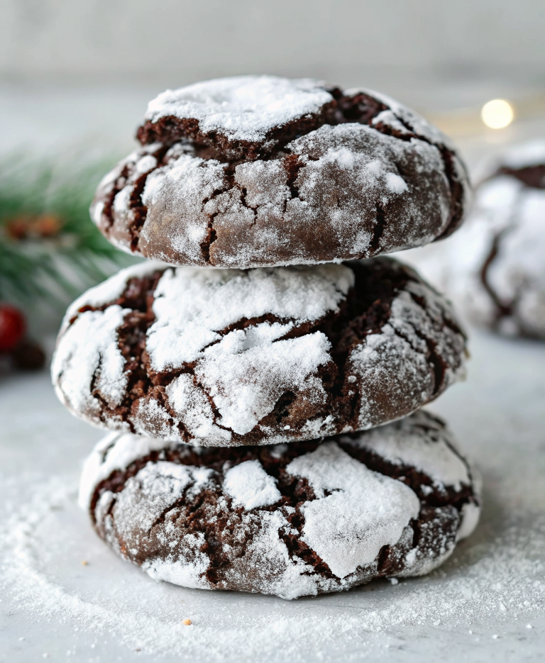 Chocolate Crinkle Cookies with Butter – Soft, Fudgy & Perfectly Snow-Crackled