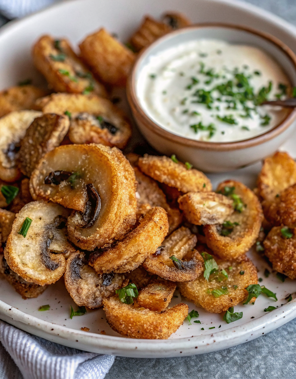 Fried Sliced Mushrooms with Ranch – Crispy, Golden and Irresistible