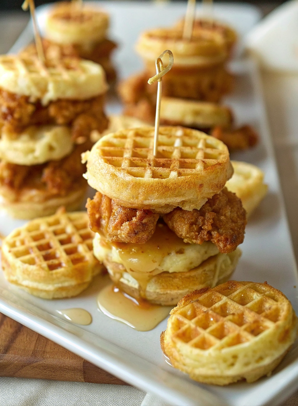Crispy Chicken and Waffle Sliders – Sweet, Savory, and Family-Friendly