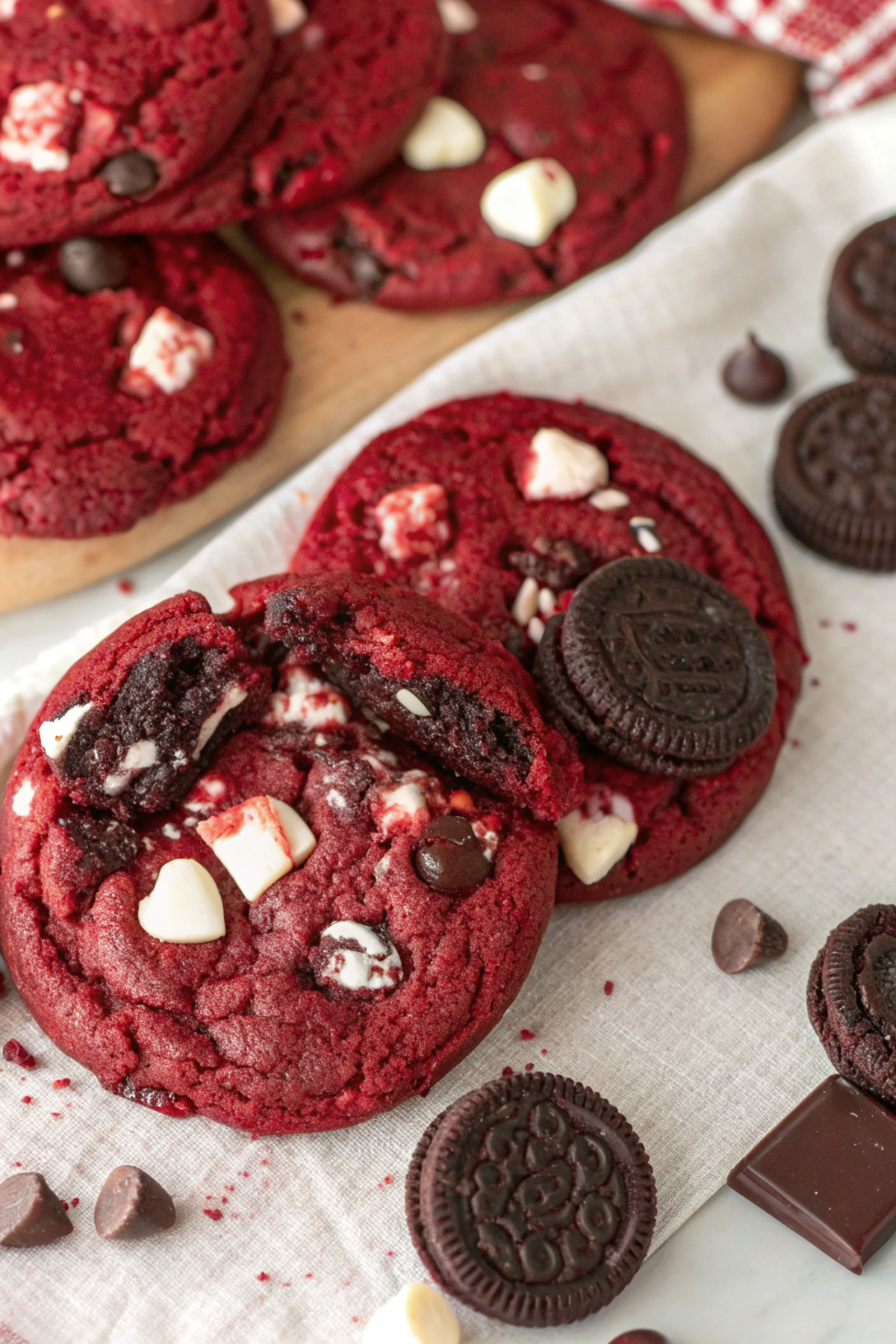 Crushed Oreo Red Velvet Cookies – Soft, Chewy, and Decadently Chocolatey