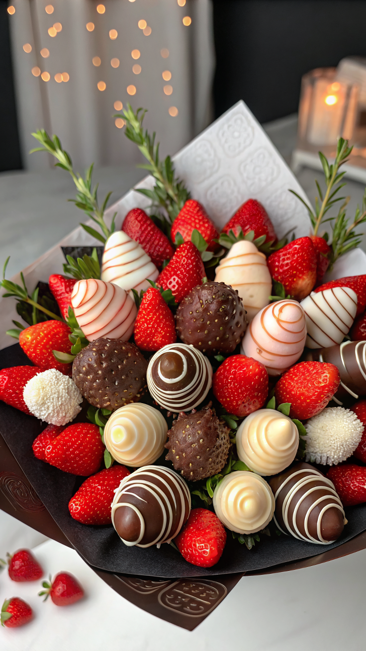 Chocolate Strawberry Bouquet – A Sweet, Elegant & Handmade Gift
