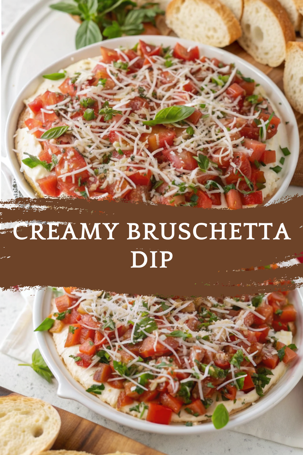 Creamy Bruschetta Dip – Fresh, Tangy, and Perfectly Mediterranean