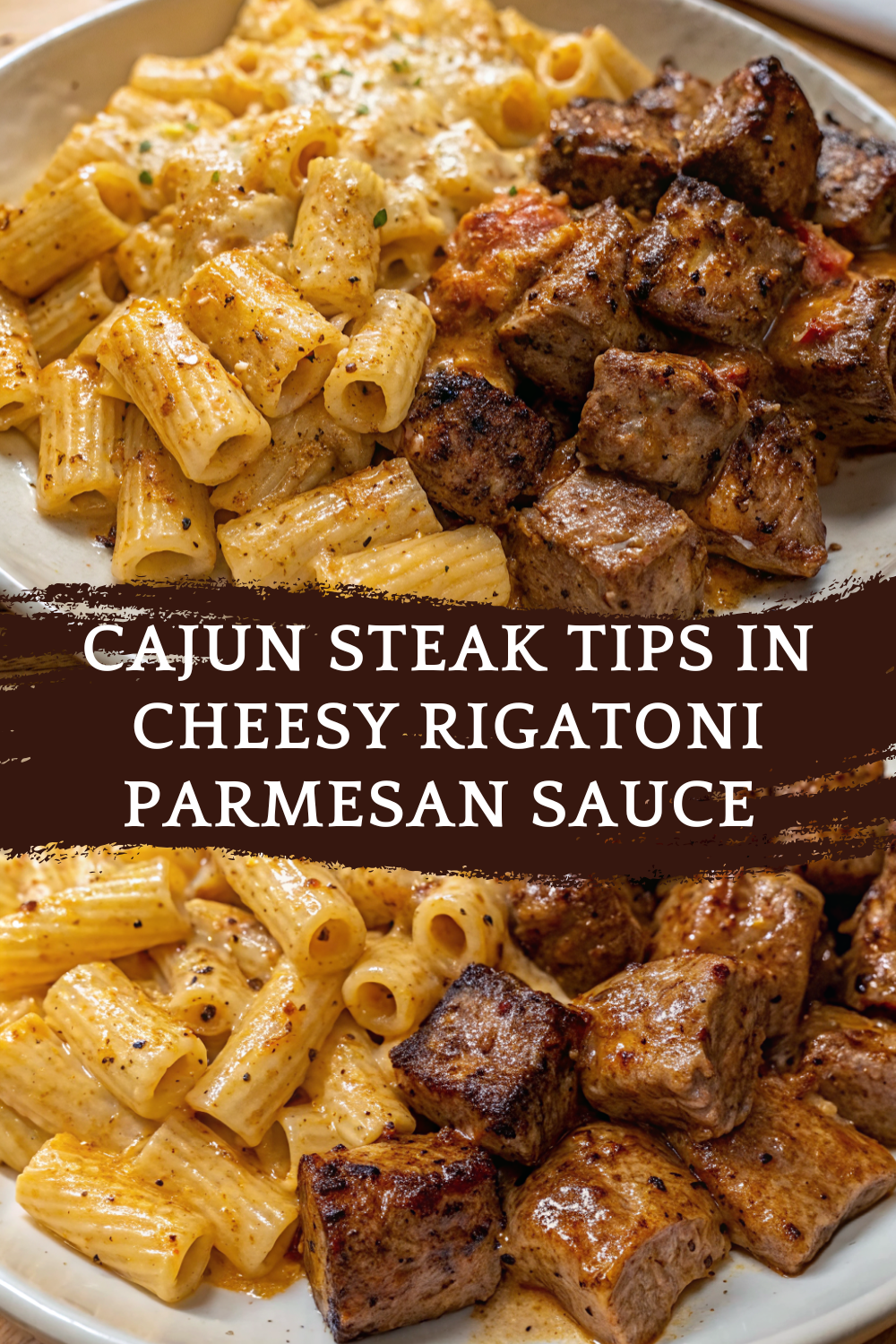 Cajun Steak Tips in Cheesy Rigatoni Parmesan Sauce – Bold, Creamy, and Restaurant-Style