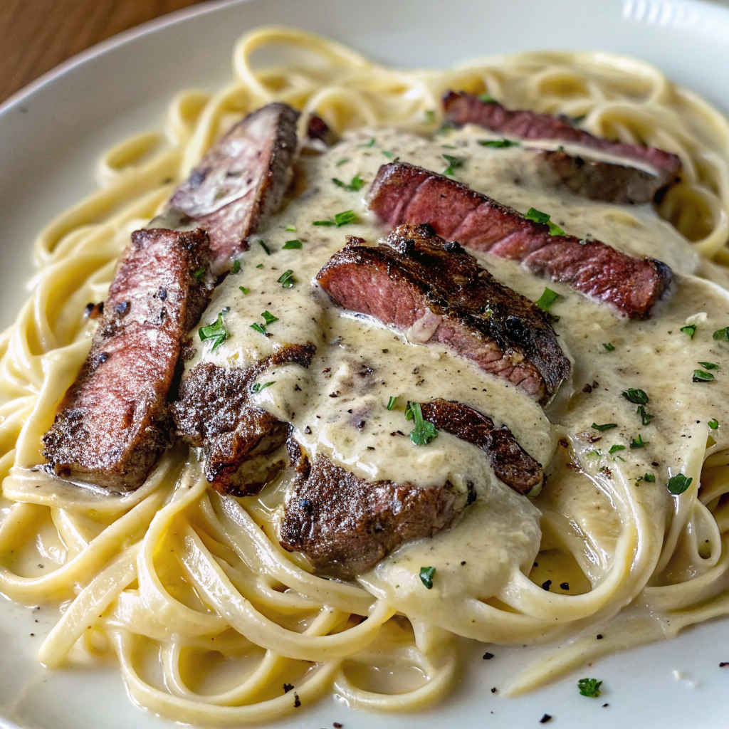 Savory Steak Gorgonzola Alfredo with Creamy Parmesan Sauce – Rich, Indulgent & Restaurant-Style