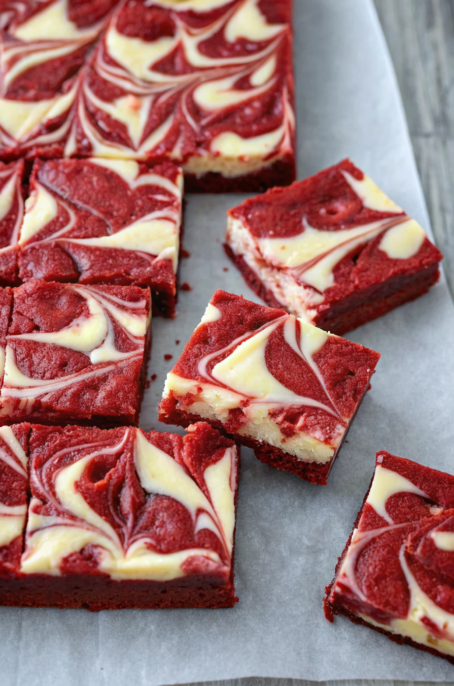 Red Velvet Cheesecake Brownies – Fudgy Layers with a Creamy Swirl