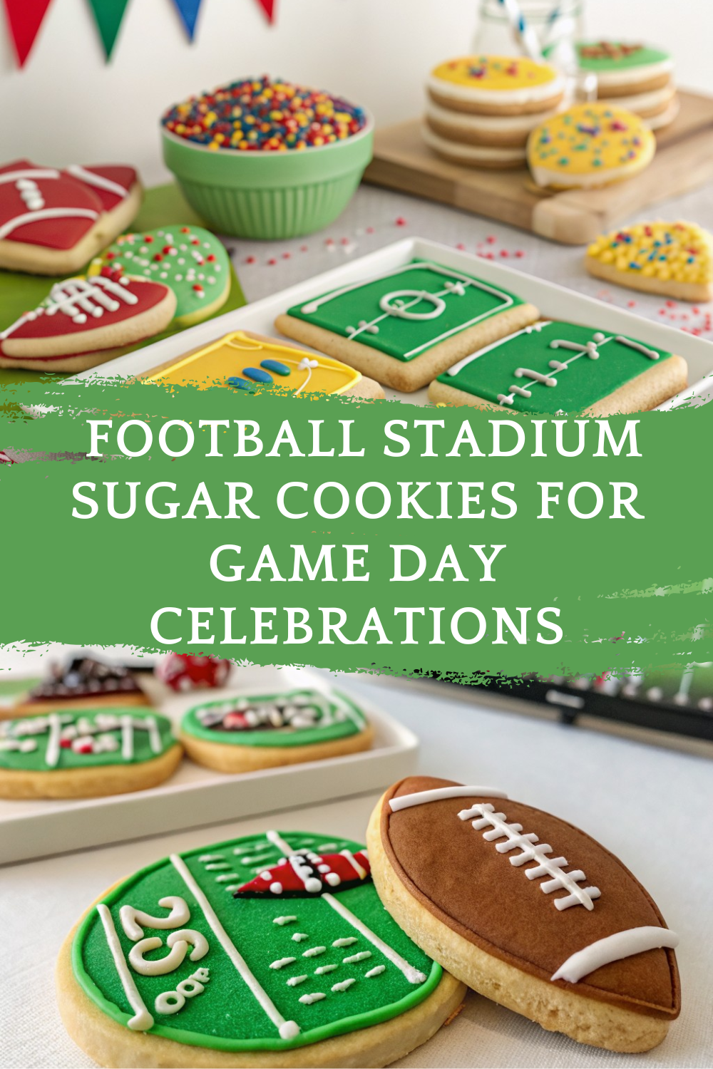 Delicious Football Stadium Sugar Cookies for Game Day Celebrations