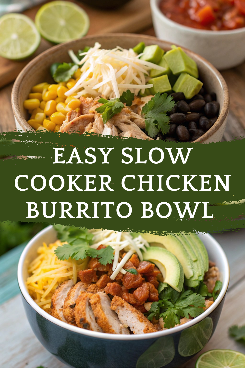 Easy Slow Cooker Chicken Burrito Bowl Recipe
