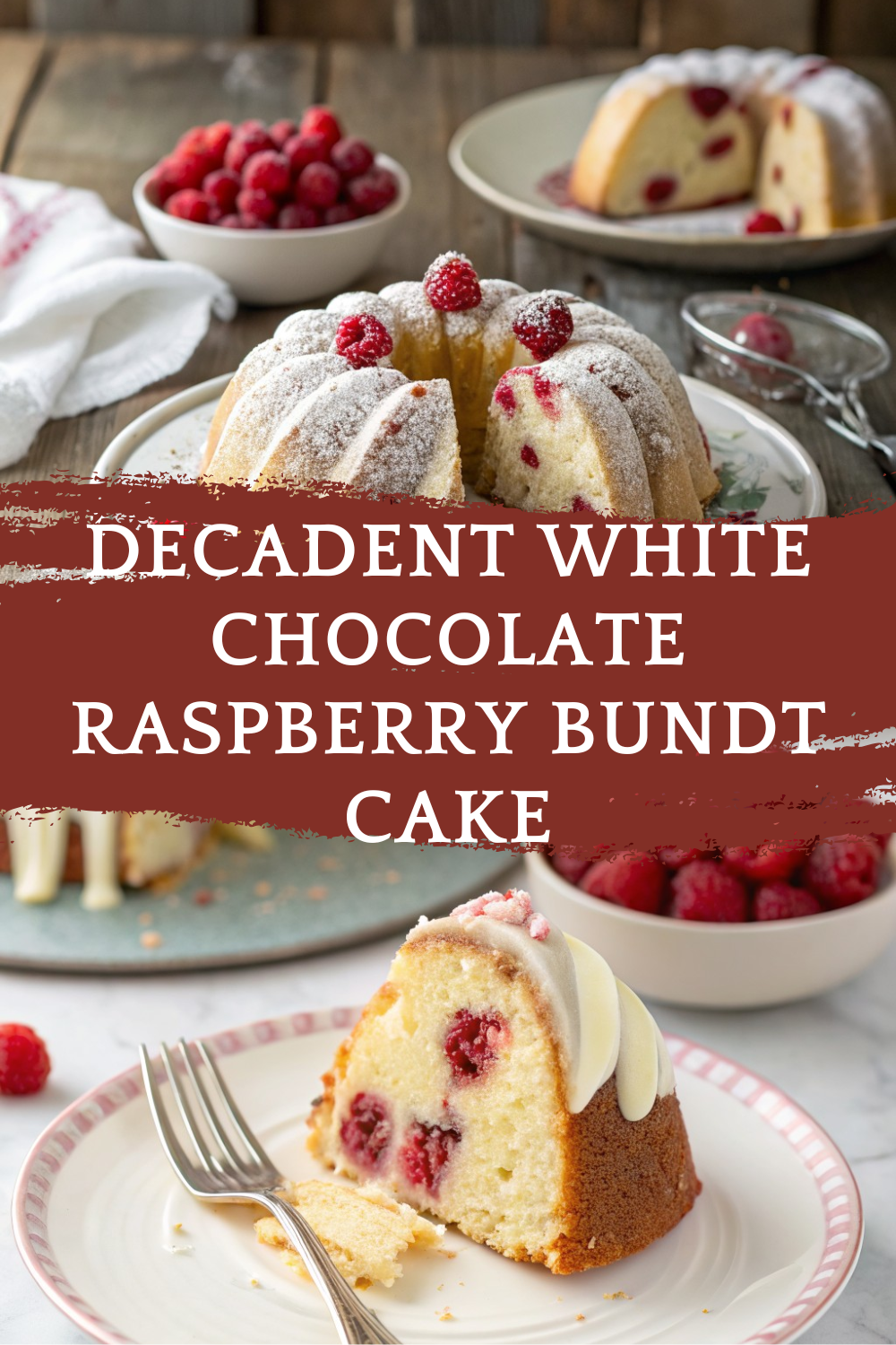 Decadent White Chocolate Raspberry Bundt Cake
