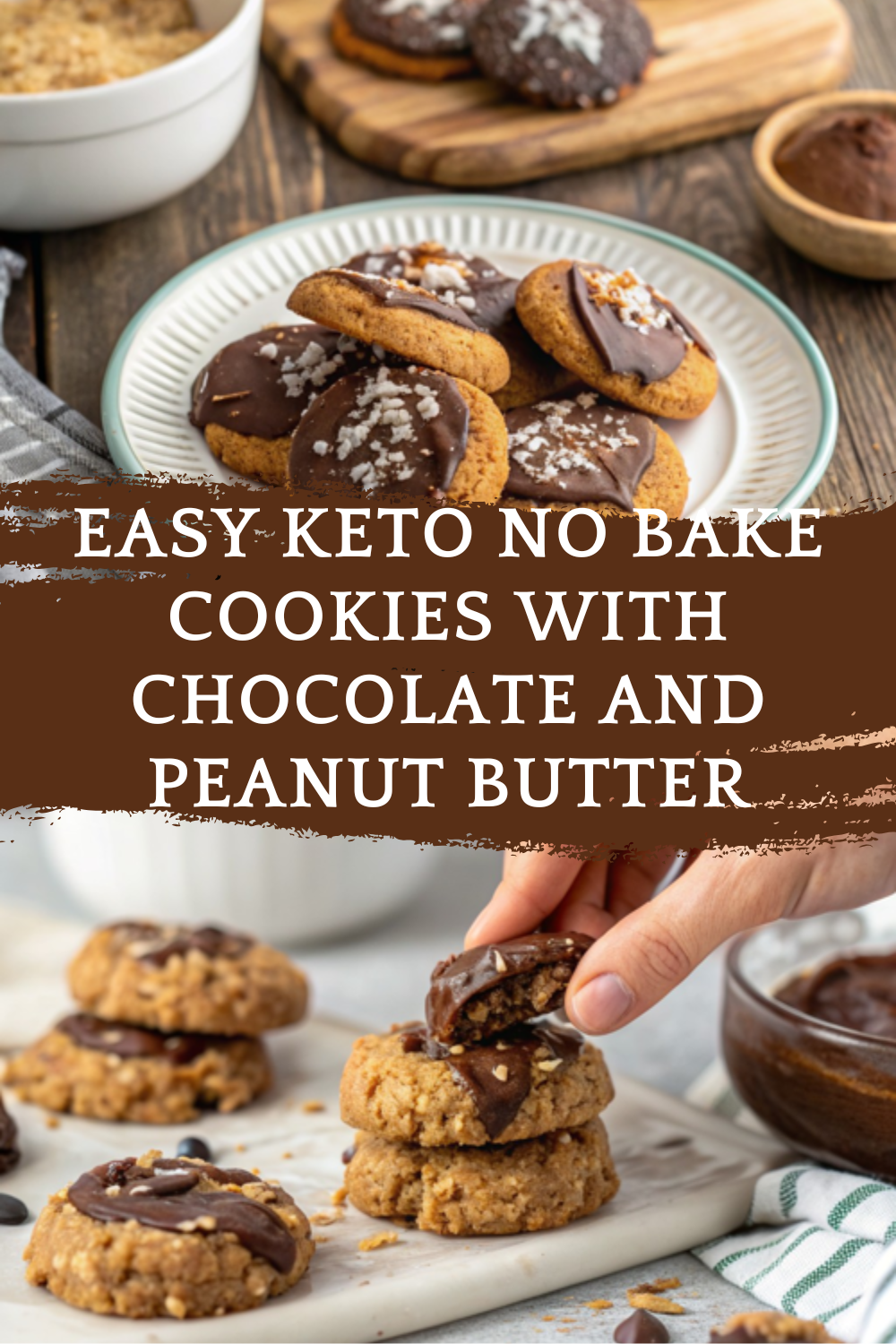 Easy Keto No Bake Cookies with Chocolate and Peanut Butter
