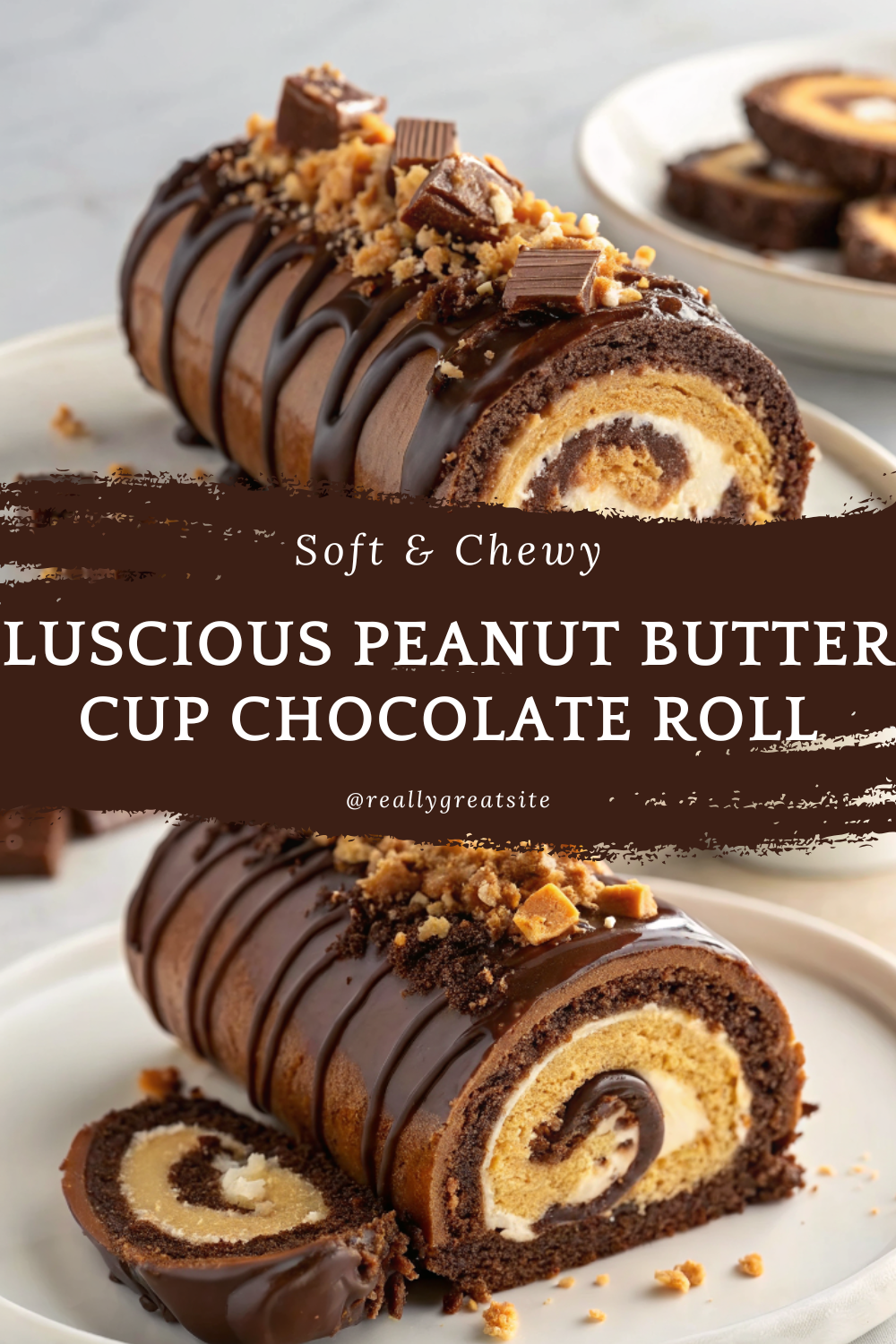 Luscious Peanut Butter Cup Chocolate Roll – Easy Chocolate Swiss Roll Recipe