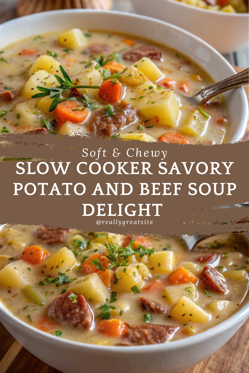 Slow Cooker Savory Potato and Beef Soup Delight – Hearty, Rich & Comforting