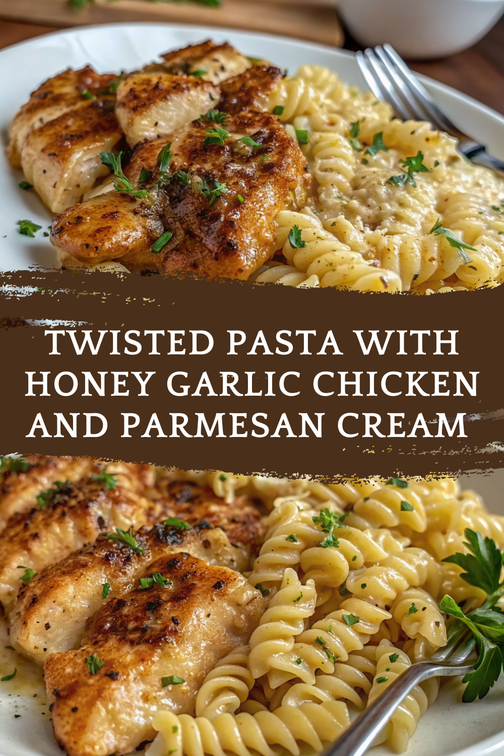 Twisted Pasta with Honey Garlic Chicken and Parmesan Cream – Creamy, Sweet & Savory Perfection