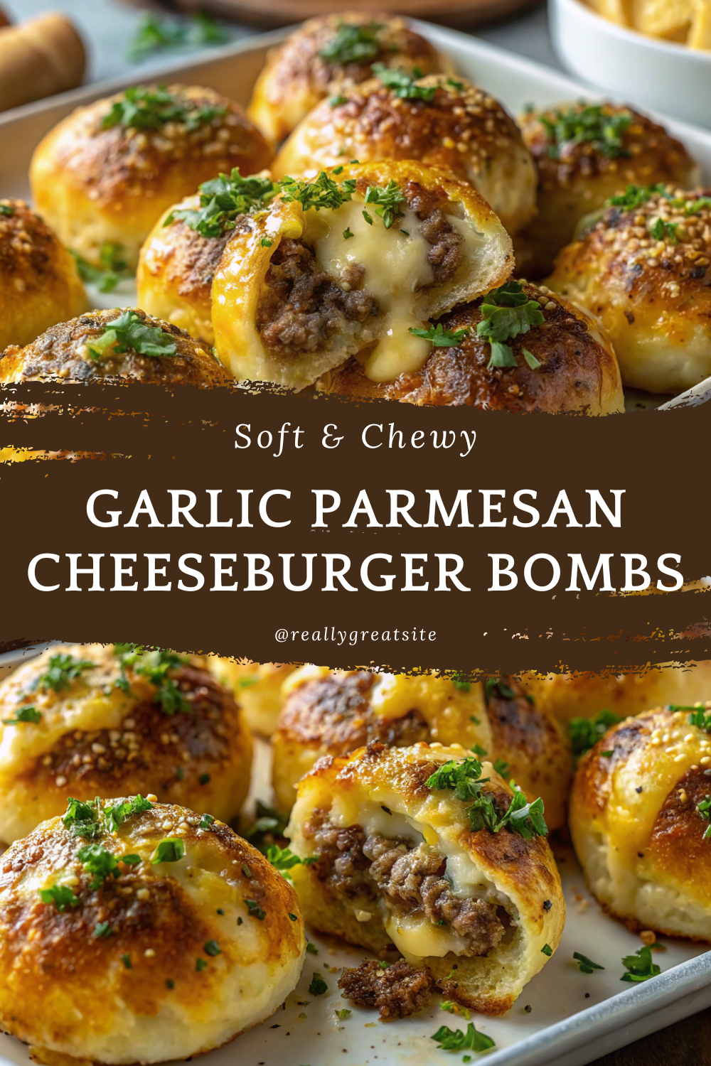 Garlic Parmesan Cheeseburger Bombs – Cheesy, Juicy & Irresistible Bites